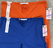 Lot 2 Tinseltown High Rise Wide Leg Parachute Cargo Pants Jrs L Orange Blue NWT