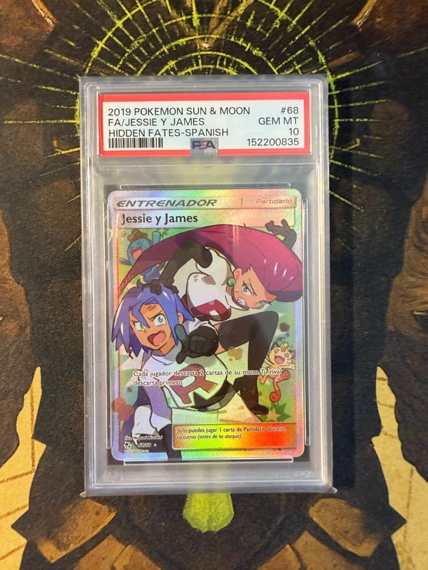 Pokemon Spanish Jessie James 68/68 Hidden Fates Full Art PSA 10