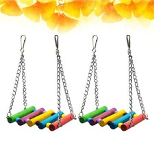 2 Pcs Bendable Bird Rope Stand Parrot Hanging Toy Bamboo Swing Ladder