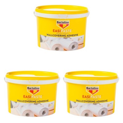 3x Bartoline Easipaste fertig gemischt alle Tapeten selbstklebend hängend Vinyl 2,5 kg