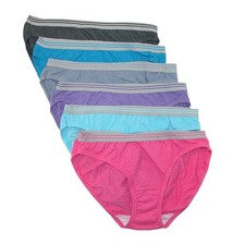 Fruit of the Loom Women's Heathered Bikini Underwear Pack of 6 