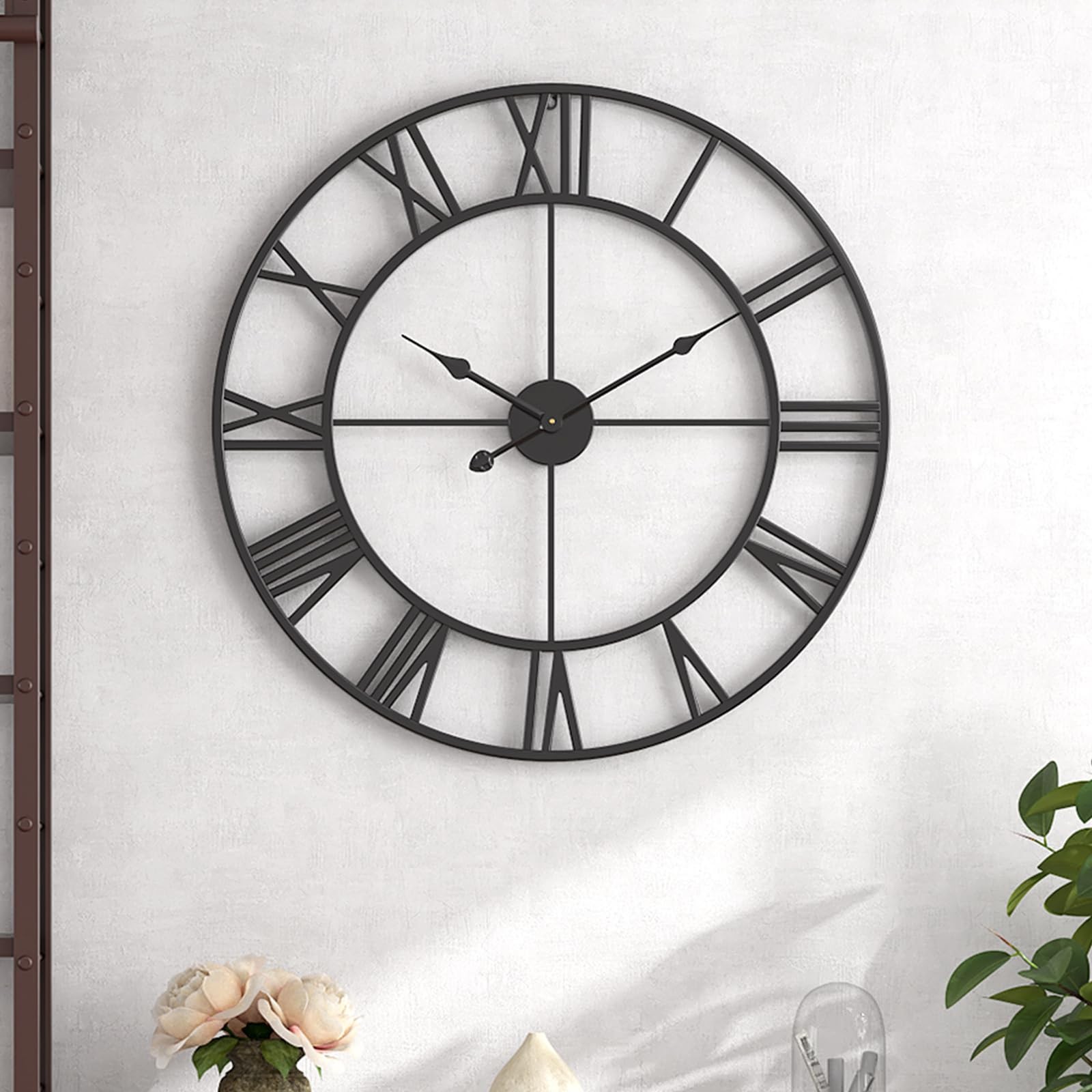 Large Outdoor Indoor Waterproof Metal Wall Clock, Completely Silent, 24 inch ...