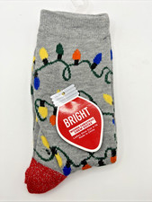 NWT Woman's Size 4-10 Christmas Socks Christmas Lights Novelty Colorful