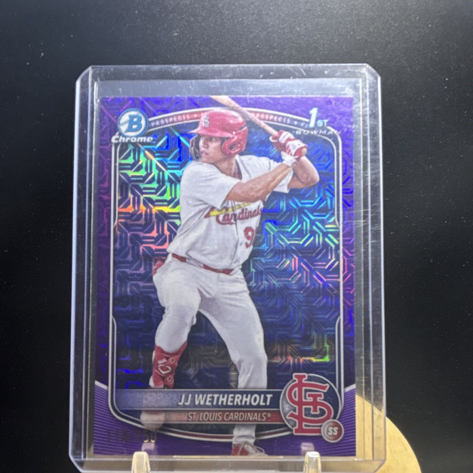 2025 Bowman Mojo Refractor Purple JJ Wetherholt Cardinals #BCP-22 /250
