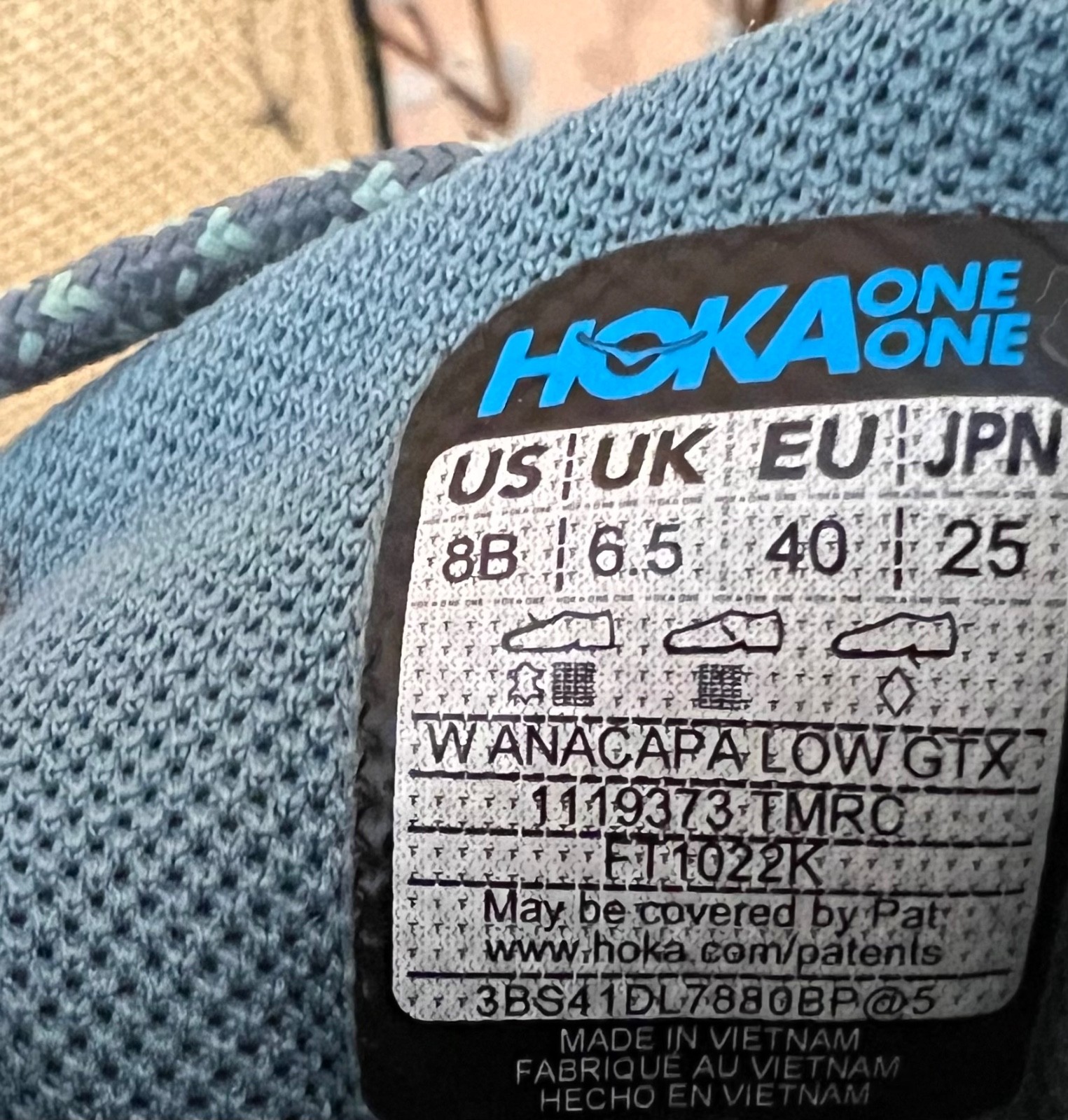 HOKA one Womens 8 Anacapa Low GTX Gore-Tex Trail Running Shoes green RARE! EUC! thumbnail 7