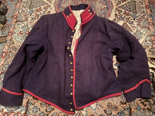 Vintage Civil War Union Coat Jacket Reenactment Blue Reproduction Sz Large