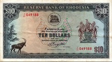 Rhodesia 10 Dollar 1 March 1976, aXF, P-33b