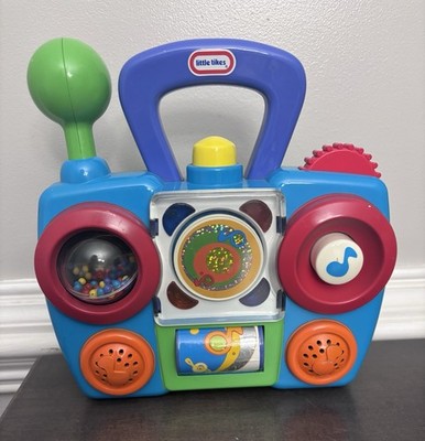 Little Tikes Pop Tunes Lil Rocker Boom Box Toy Lights Sound Works