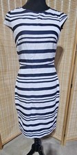 J.Crew Dress Nautical Size 2 Navy White Striped Sheath Knee Length Dry Cleaned