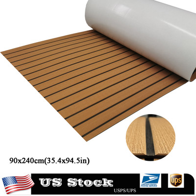 Wood Brown EVA Foam Boat Flooring Mat Teak Marine Yacht Deck Self-Adhesive Pad
