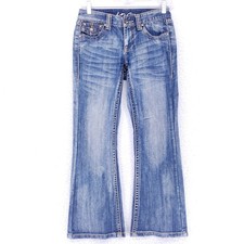 INC Jeans Denim Cotton Women SZ 2 Blue VTG Straight 90s Stretch Y2K Boot Leg