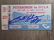 BILLY KILMER Autographed COLLEGE Ticket Stub. Pitt vs UCLA 9/17/1960. RARE!