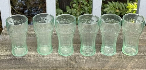 Set Of 6 Vintage Coca Cola Plastic Glasses 5.5”