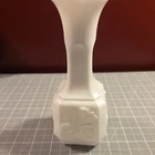 Vintage Imperial Glass milk glass floral 6.25" vase ruffled top