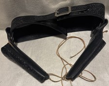 Vintage Tooled Leather Cowboy Double Holster Rig with Western Hat — listing 6