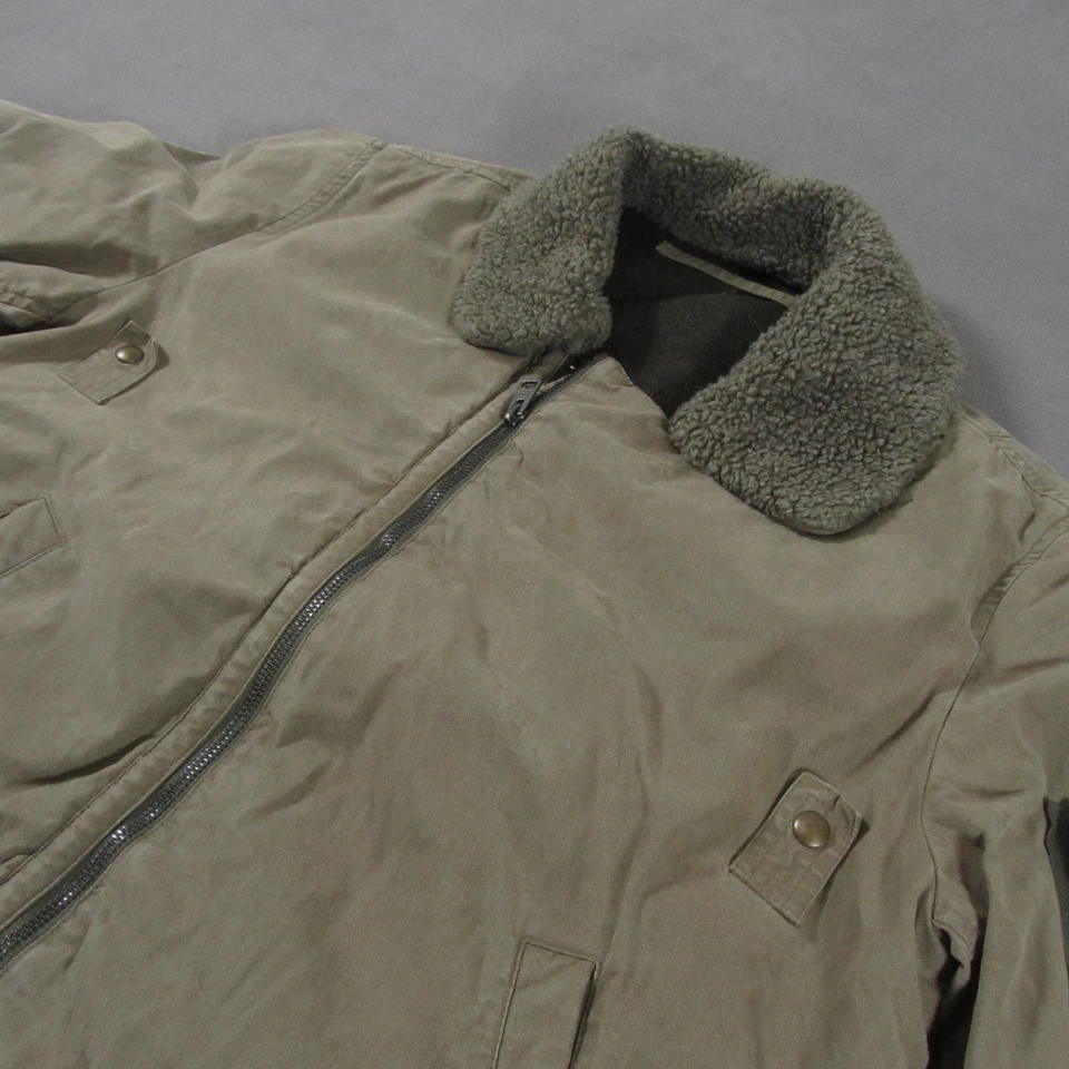 All Saints Faro Bomber Jacket Men M Medium Green Lined Wool MA-1 Flight Military - Image 2 of 4