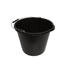 LITETRON Black Plastic Builders Bucket 3 Gallons 14L Heavy Duty Work Water Feed