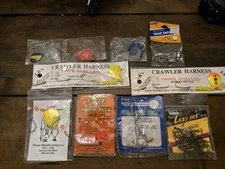 Fishing Lot Of Hooks, Carrier And Crawler Harness And Others.