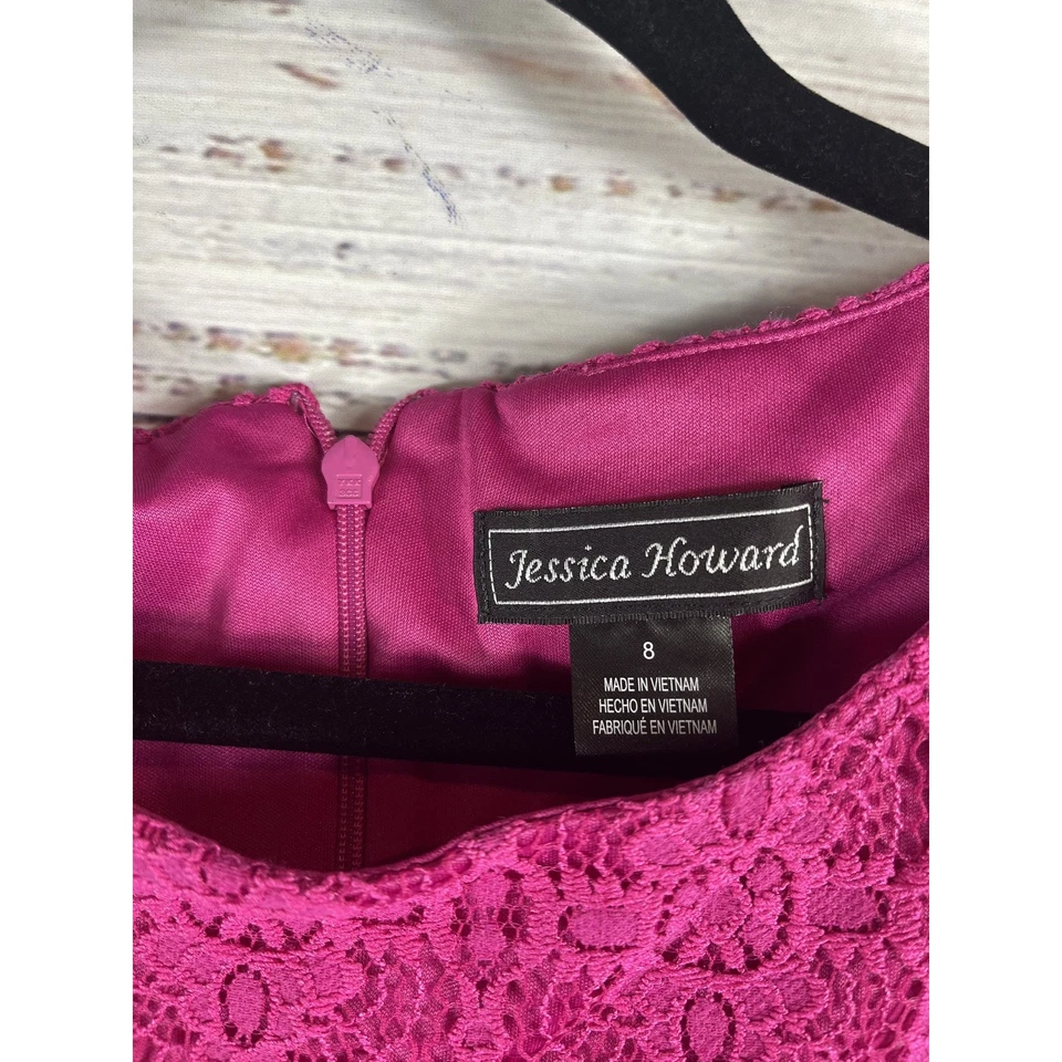 Платье Jessica Howard женское размер 8 кружевное рукав 3/4 оболочка вечеринка коктейльное элегантное - Изображение 3 из 4