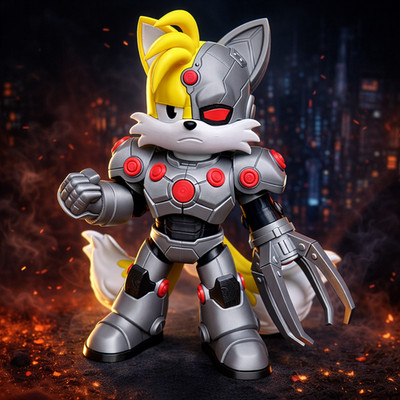   CYBORG TAILS   CHIBI FAN ART FIGURE