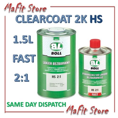 2K CLEAR COAT LACQUER HS  1.5 LTR KIT - EXTRA FAST HARDENER PRO CLEARCOAT BOLL