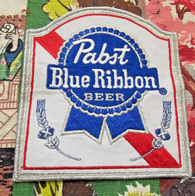 Vintage 1990's XL PBT Pabst Blue Ribbon Beer embroidered patch | eBay