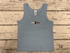 VTG Tommy Sports Bootleg Women's Blue Spell Out Beach Tank Top T-Shirt USA - M/L