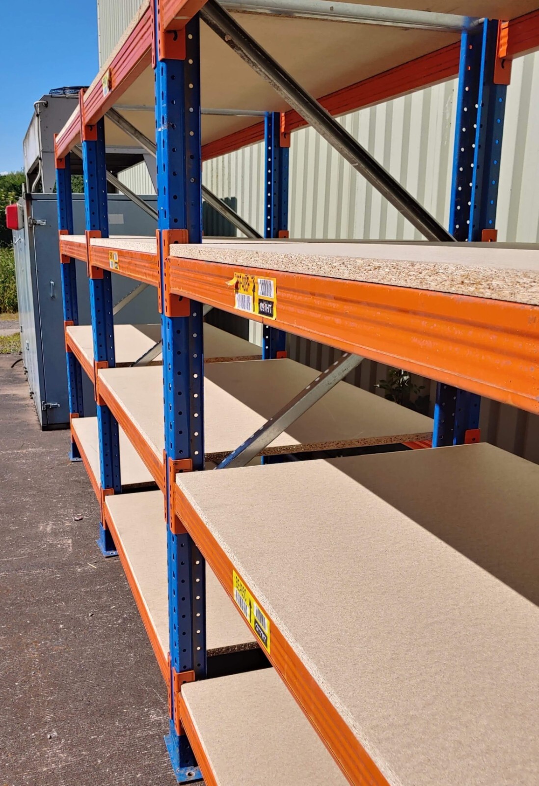 Used Heavy Duty Racking Shelving 2M tall 0.9M Deep Chipboard Timber