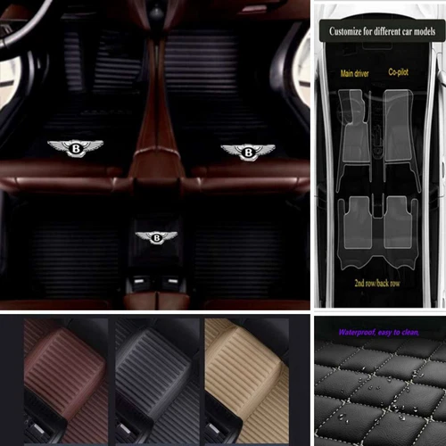For Bentley All Model Car Floor Mats Waterproof Front & Rear Custom Auto Carpets - Imagen 1 de 34