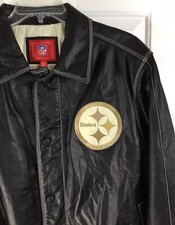 Pittsburgh Steelers G-III Carl Banks Men  s Large Leather Jacket Black Gold