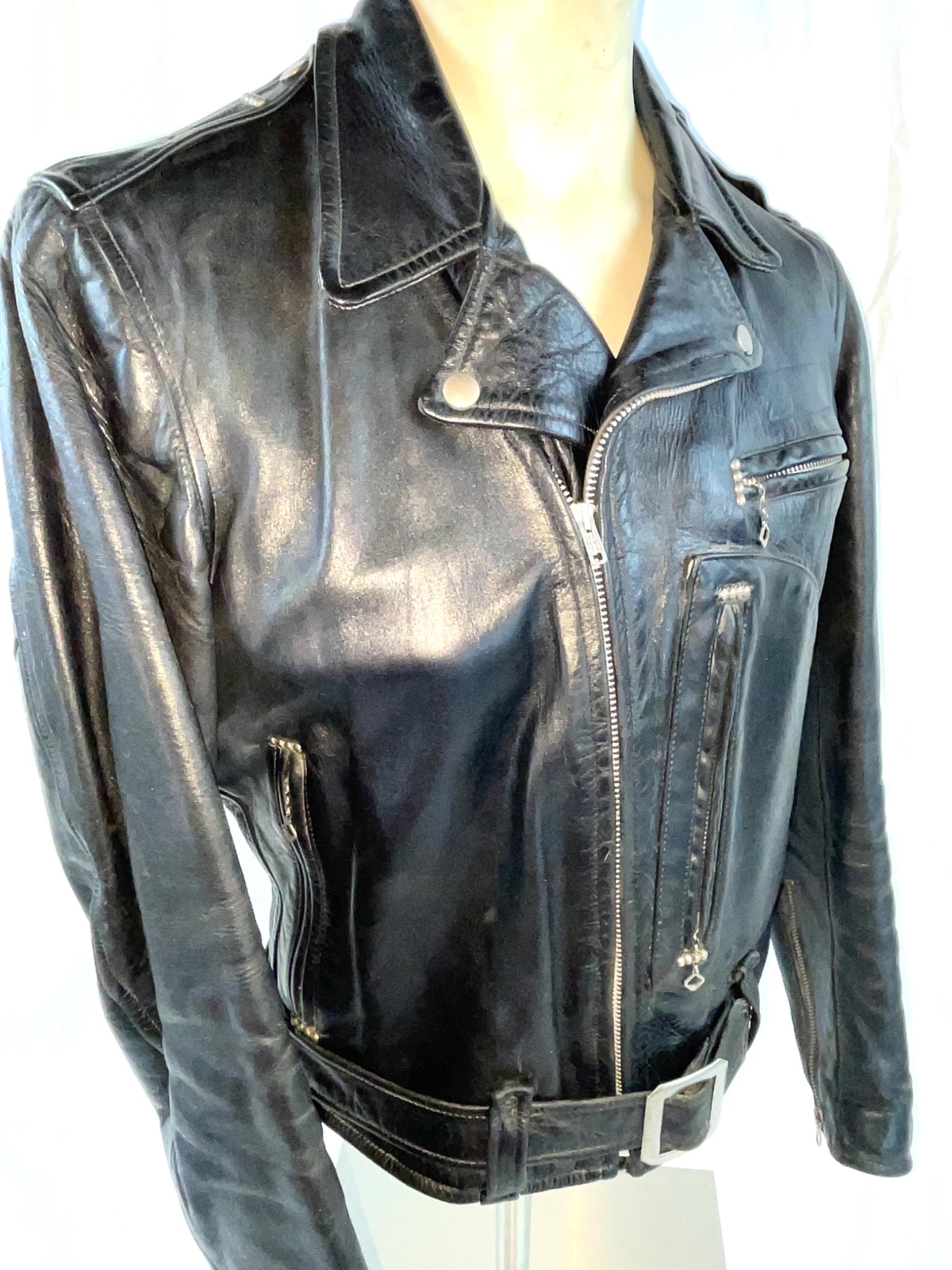 VTG 50S CLEAN 42 HARLEY DAVIDSON MOTORCYCLE HORSEHIDE LEATHER CYCLE CHAMP JACKET image 10