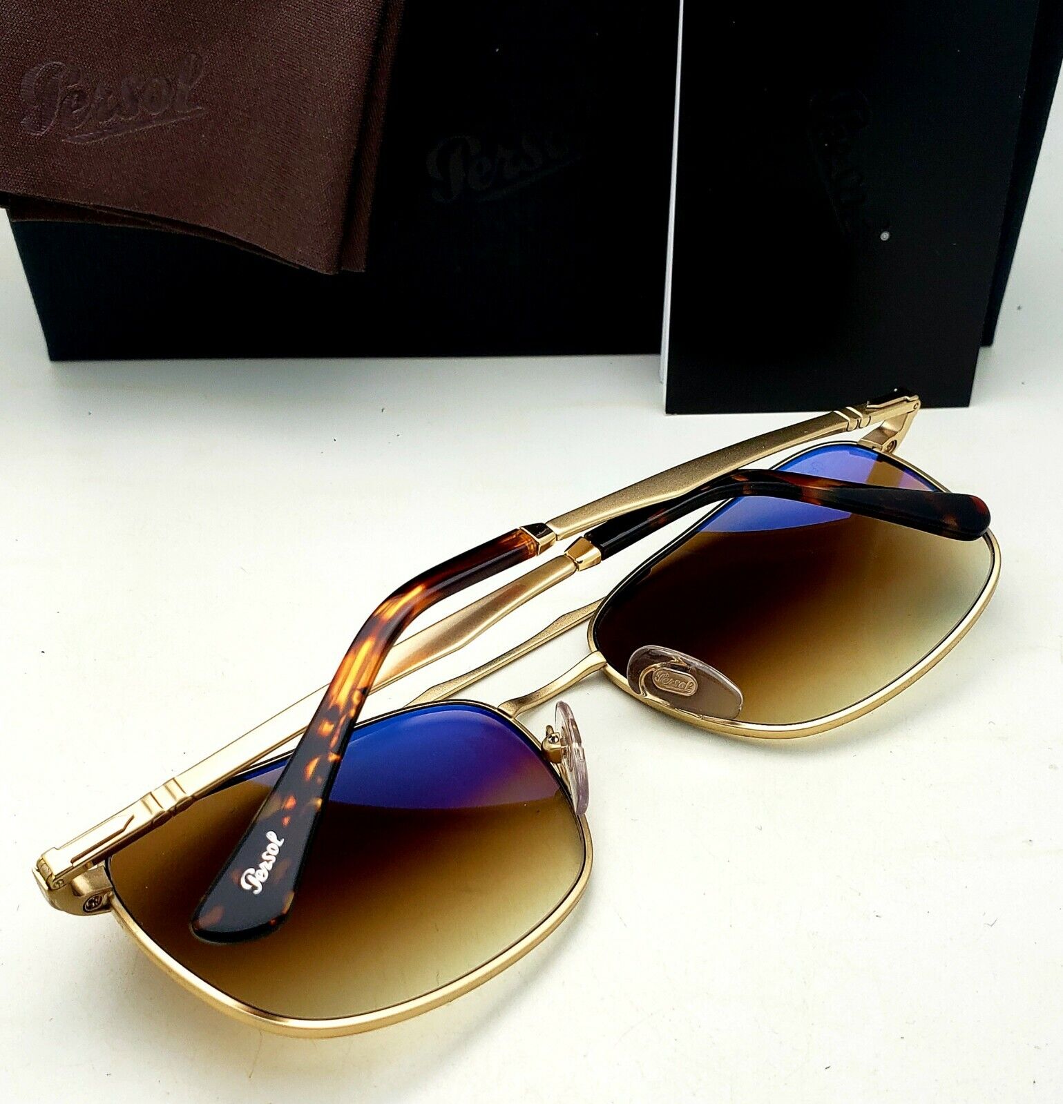 Authentic Persol Sunglasses Po2454s 107551 Gold Havana Brown 