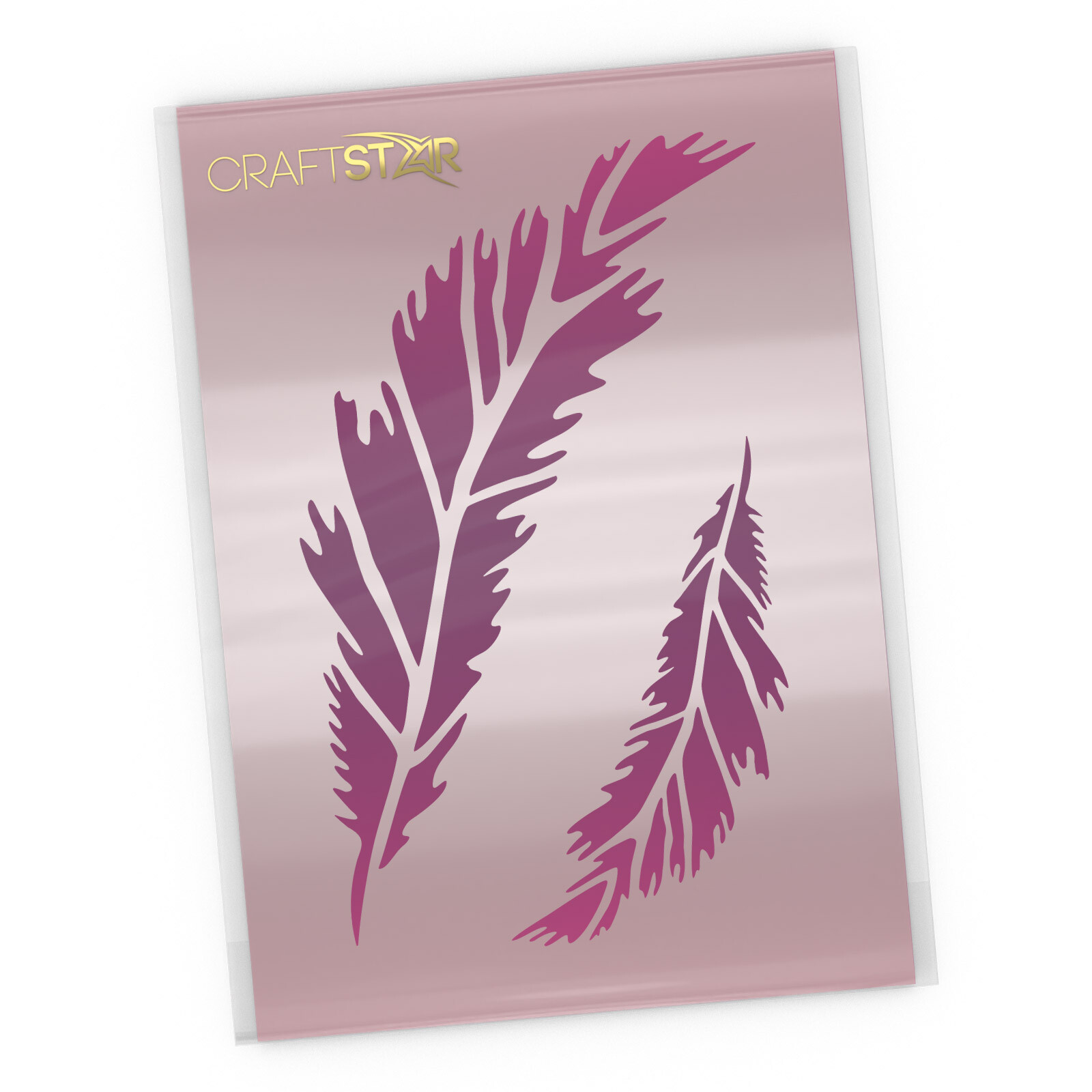 Feathers Stencil - 2 Feather Templates - Reusable Laser Cut Mylar by CraftStar