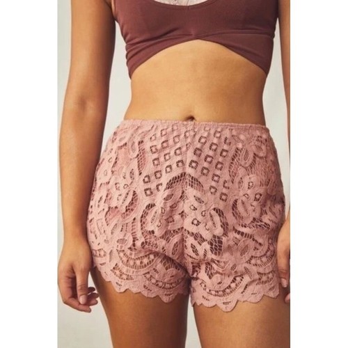 NWT FREE PEOPLE FP One Intimately Adella Pink Ballet Lace Shorts Lingerie SMALL - Picture 6 of 13