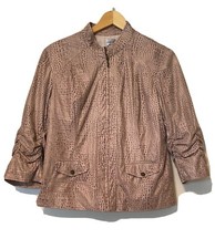 Chico's Women s Jacket Sz 2 Snakeskin. Perfect For Spring Pre-owned