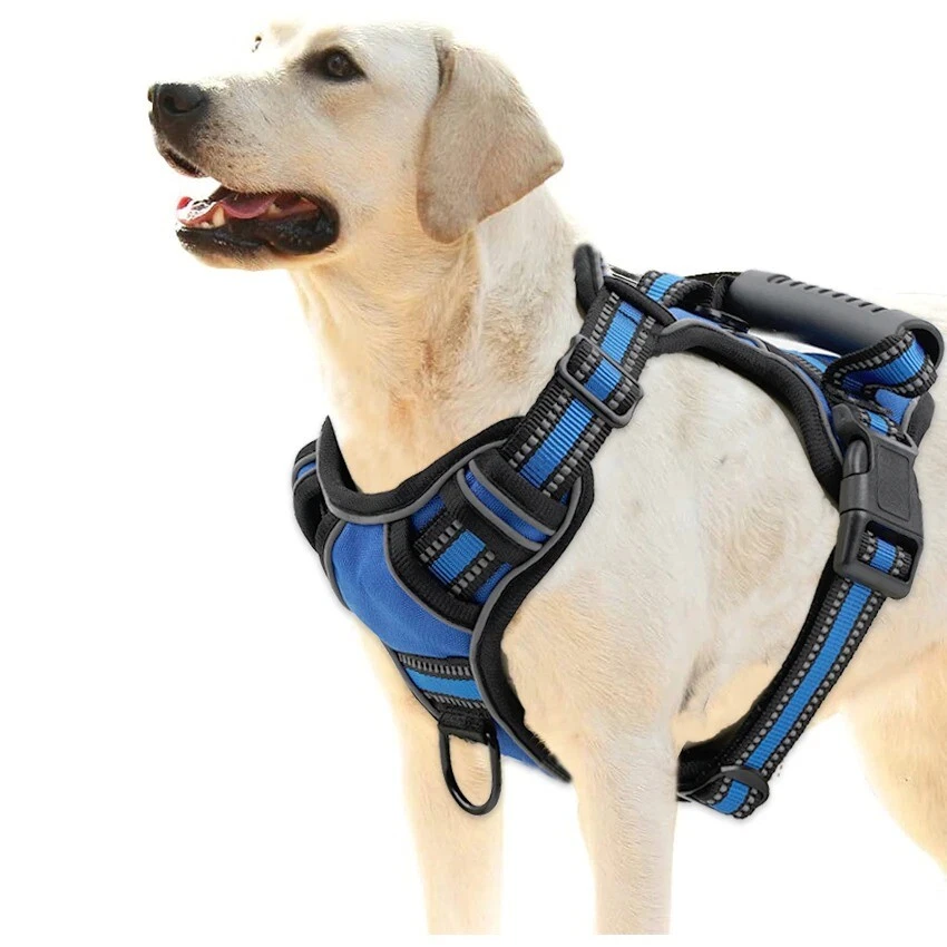 Dog Harness No Pull Breathable Reflective Pet Harness Leash Collar For S To XL