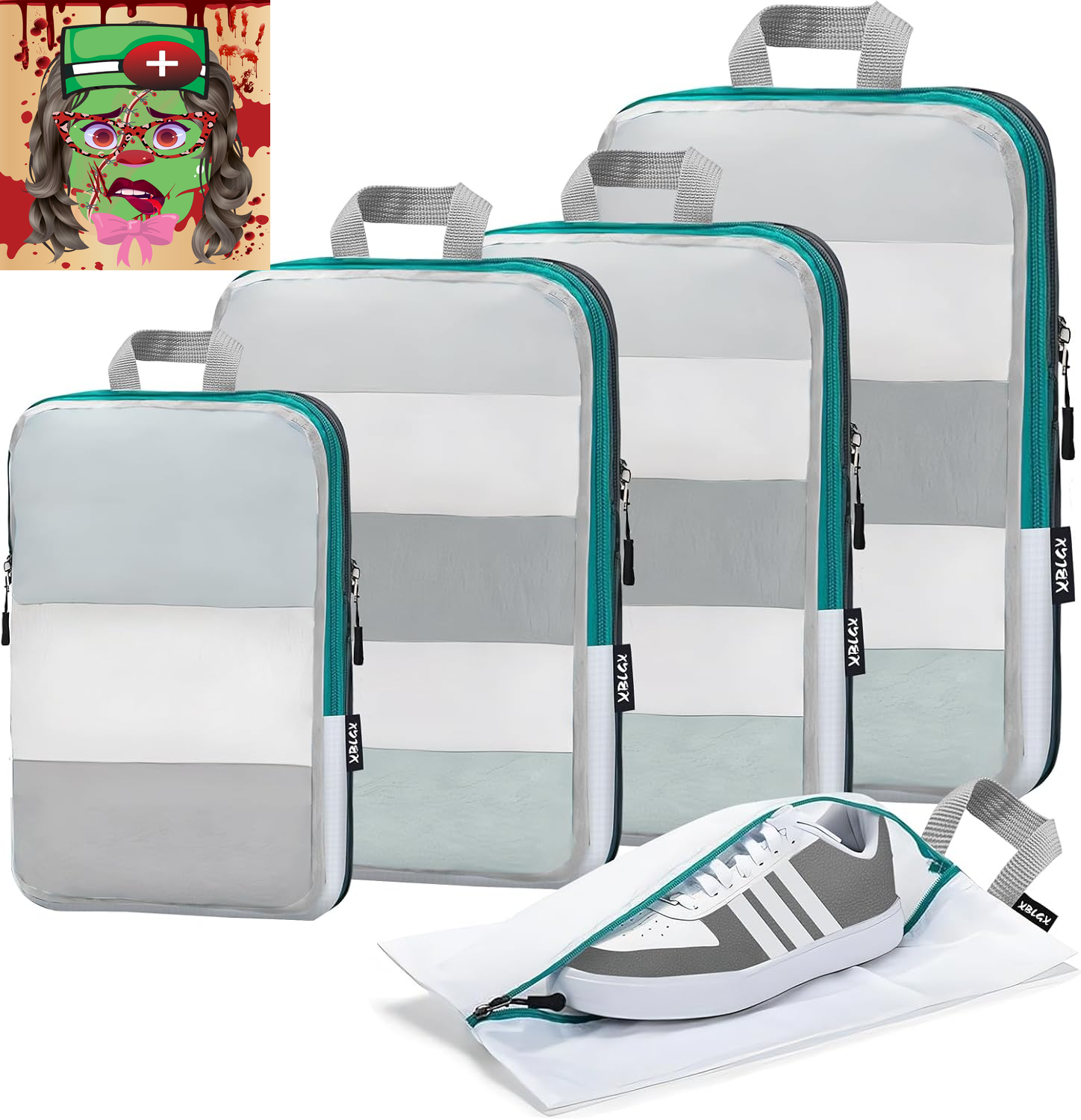 Compression Packing Cubes for Travel,5 Set of Packing Cubes for Suitcases,Compre