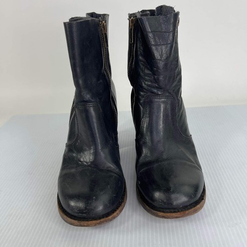 Black Leather Zip western boot | eBay