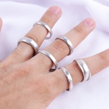 Set Of 16 Moroccan Ring Amazigh Handmade Silver Traditional Bohemian Berber Ring