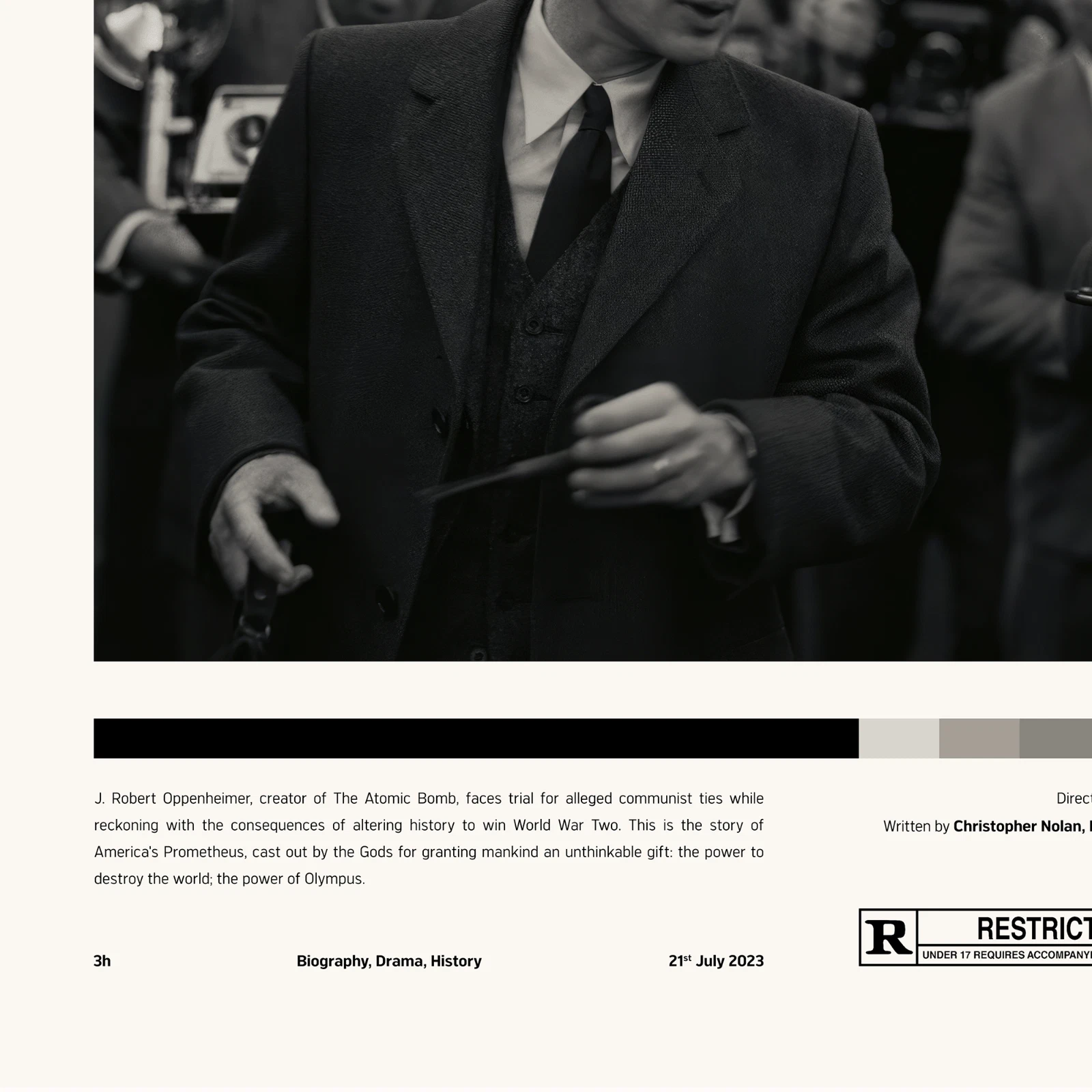 Oppenheimer Minimalist Movie Poster - Premium Matte Vertical