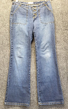 Jordache Women's Denim Jeans Blue Sz 9/10 Boot Cut Low Rise Darkwash Button Fly