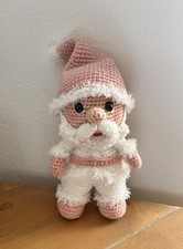 Babbo Natale rosa, fatto a mano, decorazione, Natale, addobbi, regali. uncinetto