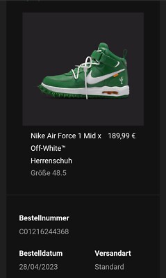 Nike Air Force 1 Mid x Off-White Pine Green | EU 48,5