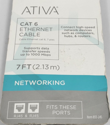 Ativa Cat 6 Ethernet Cable 100ft Blue - High Speed Network Cable For Gaming & Streaming