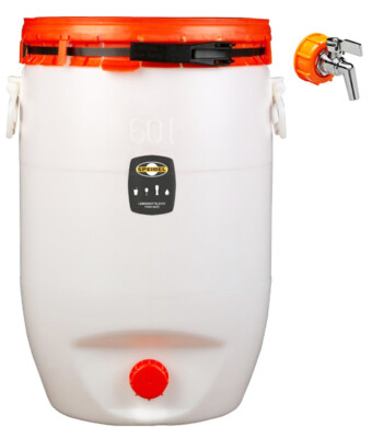 Speidel Fass Getränkefass Mostfass 60L mit Auslaufhahn aus Edelstahl