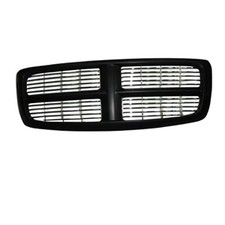 For 2002-2005 Dodge Ram1500 Front Grille Assembly Black Shell Chrome Insert Plas