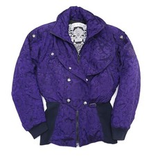 Vintage NILS Skiwear Women's Purple Jacket Ski Outfit Snow Suit Coat Size 8