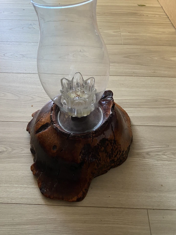 Vintage MANZANITA BURL WOOD CANDLE HOLDER/CENTERPIECE SERENITY WOODS 2006 SIGNED - Image 2 of 4