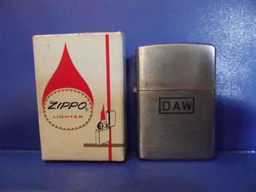 Vintage Zippo 2 inch Lighter in Box, Initials of D.A.W.