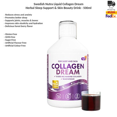 Swedish Nutra Kollagen Dream Schlaf & Anti Aging Schönheit Trinkkur 500ml